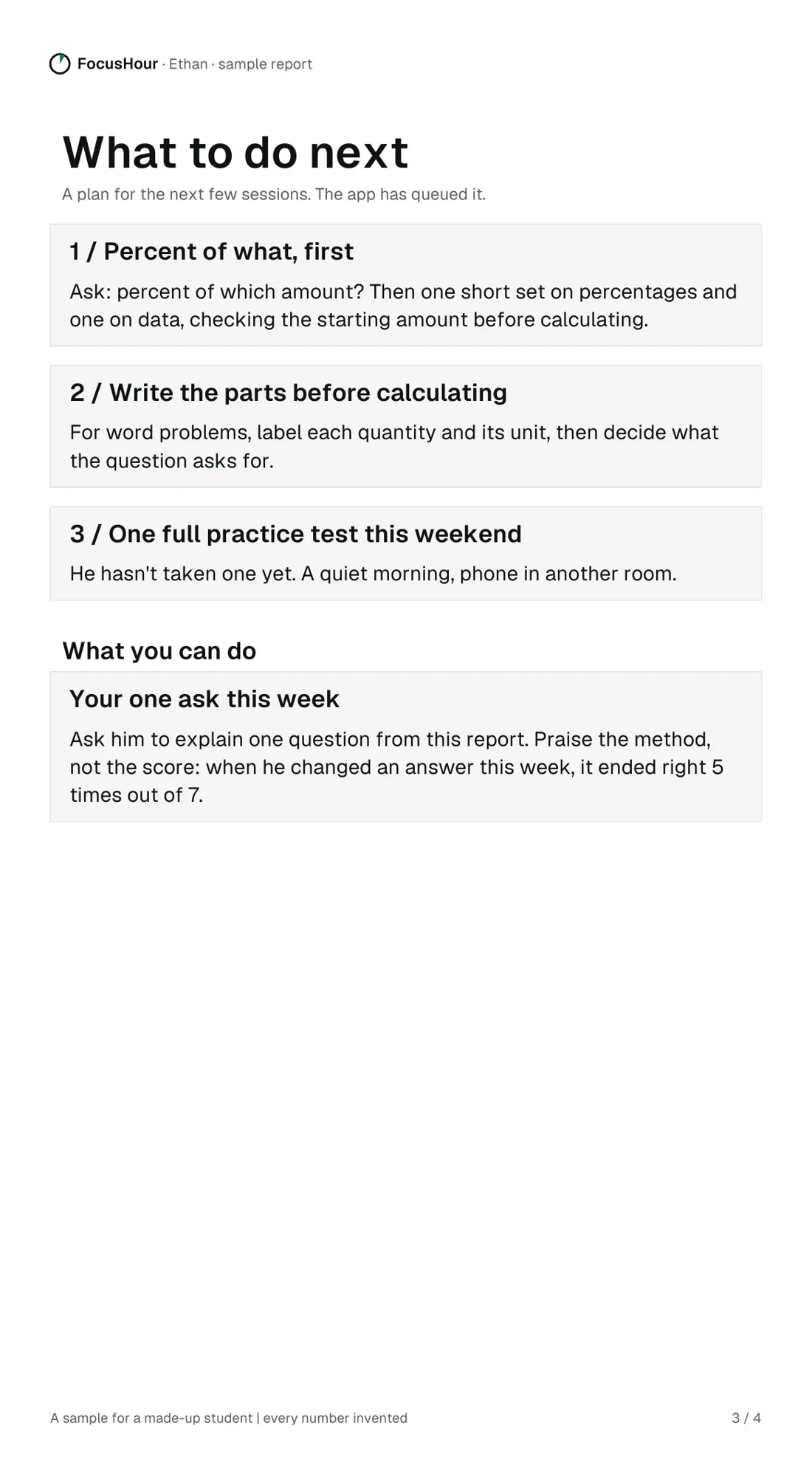 Page 3: what to do next.